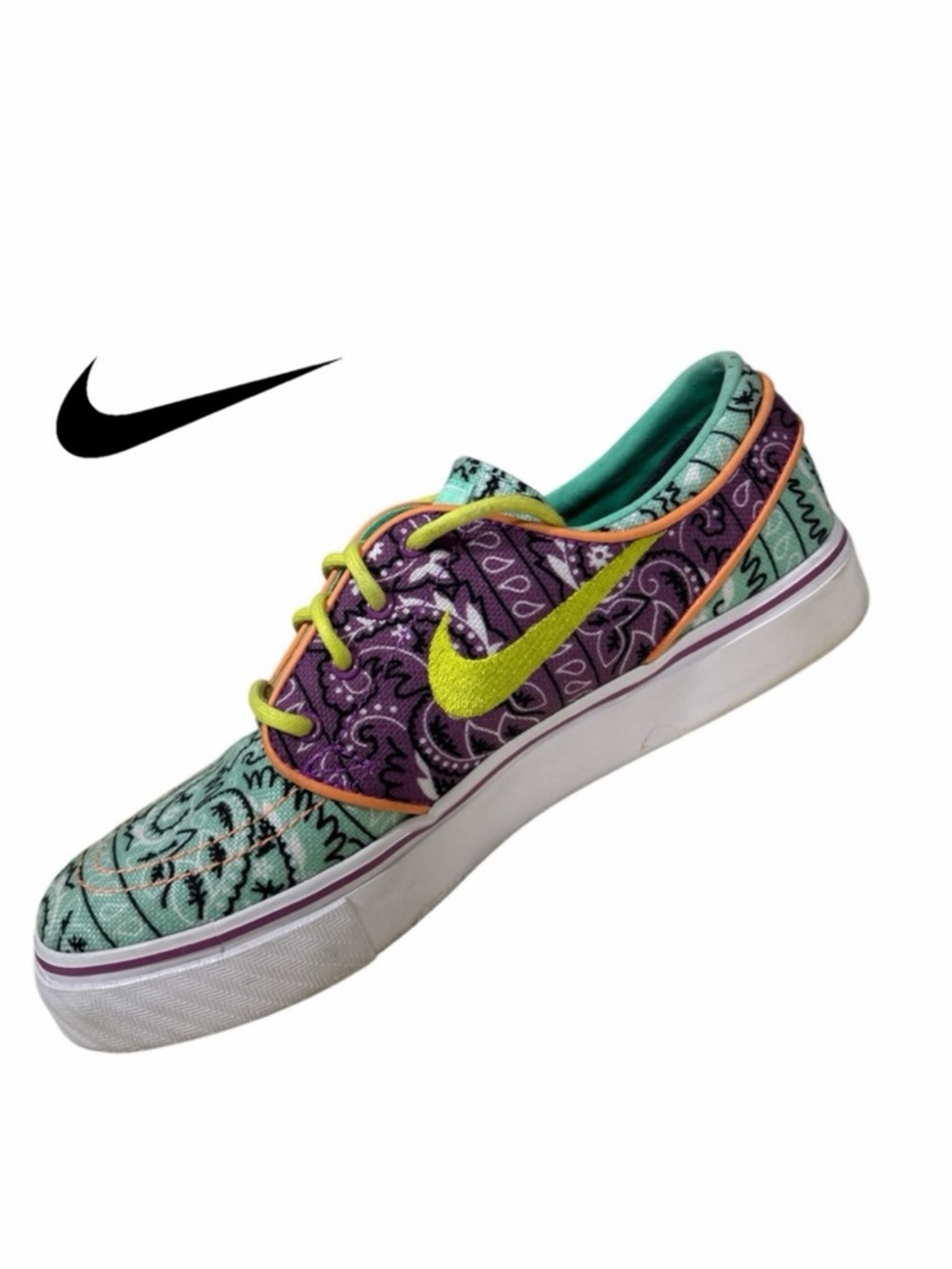 Nike ZoomAir Stefan Janoski NikeiD Paisley Bandana Design Sneakers‎ - Size 6.5